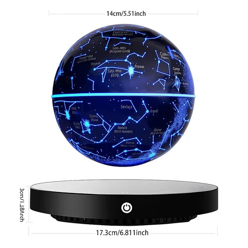 RGB Floating Celestial Globe with Magnetic Levitation and 360° Rotating Starry Effect