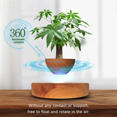 Floating Magnetic Rotating Flower Pot – Home Decor (No Plant Included)
