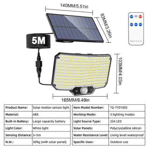 LED Solar Light with Motion Sensor (IP65 Waterproof)