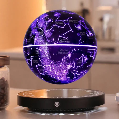 RGB Floating Celestial Globe with Magnetic Levitation and 360° Rotating Starry Effect