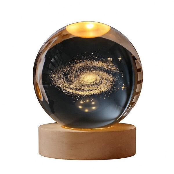 3D Crystal Lamp with the Solar System