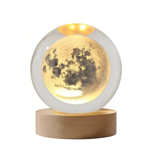3D Crystal Lamp with the Solar System