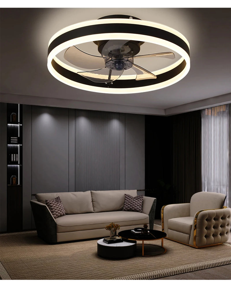 Modern and Silent Ceiling Fan with LED and Remote Control