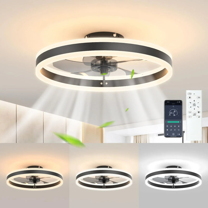 Modern and Silent Ceiling Fan with LED and Remote Control