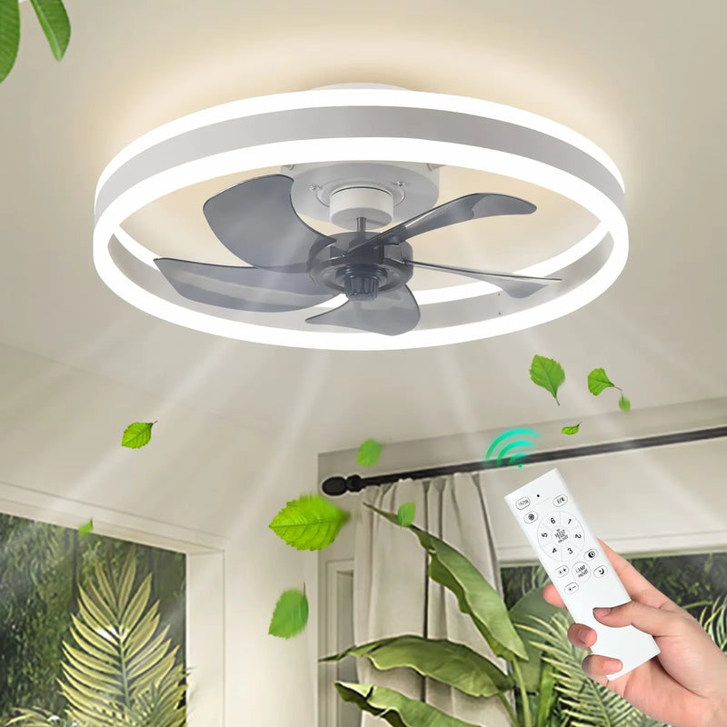 Modern and Silent Ceiling Fan with LED and Remote Control
