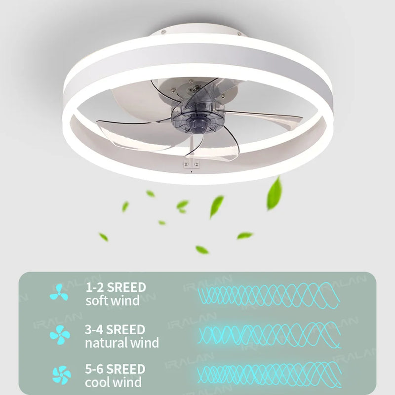 Modern and Silent Ceiling Fan with LED and Remote Control
