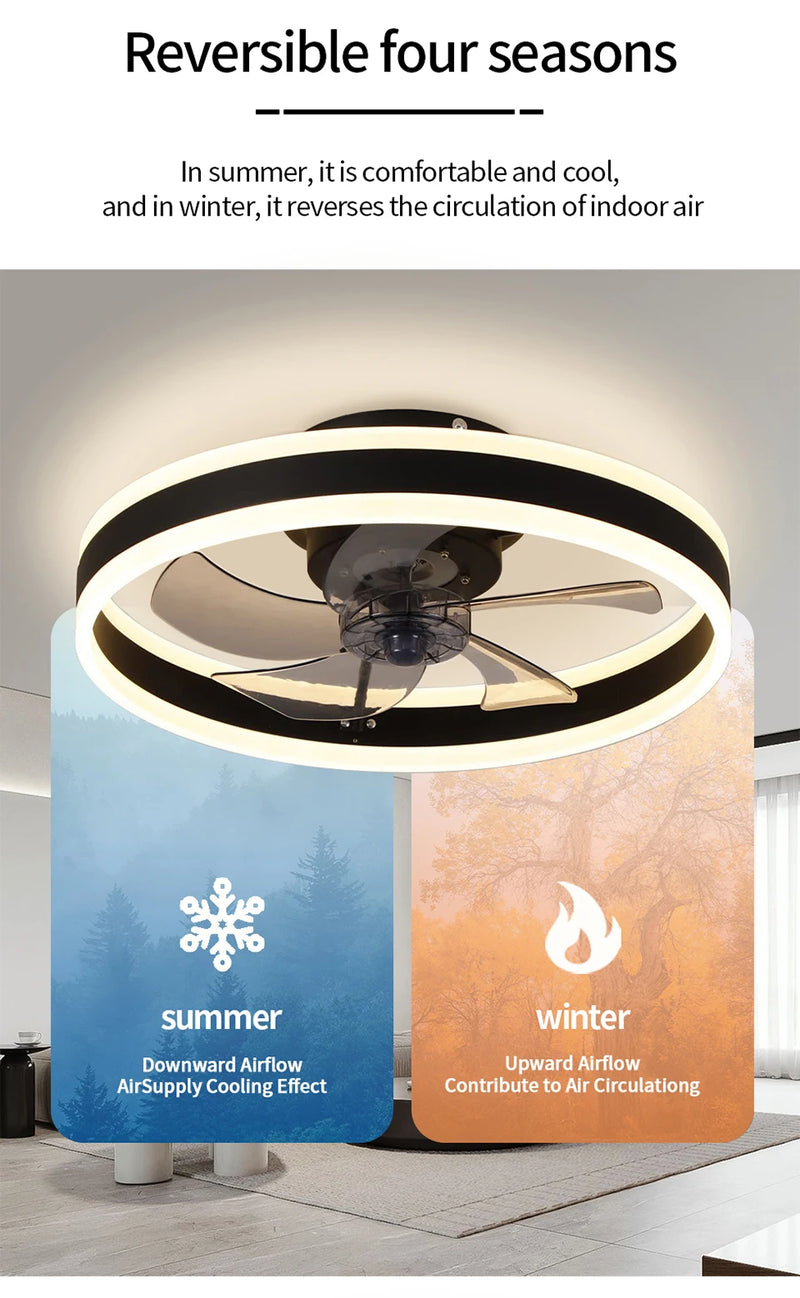 Modern and Silent Ceiling Fan with LED and Remote Control