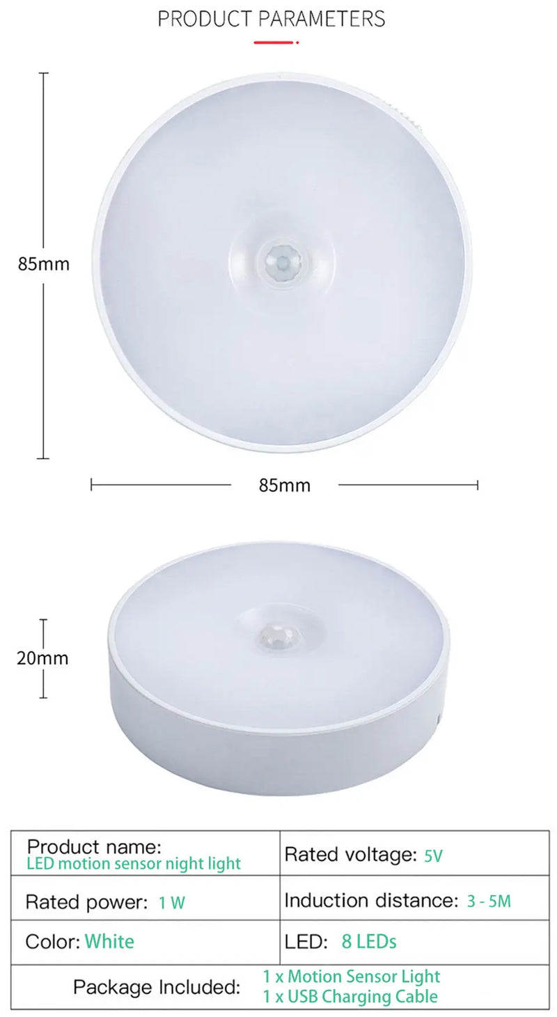 Cabinet Light with Motion Sensor, USB Rechargeable