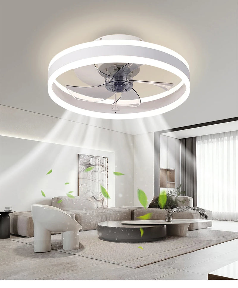 Modern and Silent Ceiling Fan with LED and Remote Control